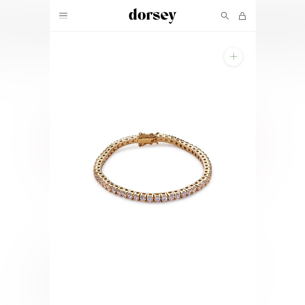 Dorsey KATE 3MM ROUND CUT, LAB-GROWN WHITE SAPPHIRE, GOLD RIVIÈRE BRACELET